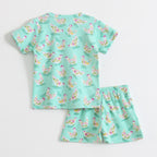 Mint Green Floral Hen Print Kids Co-ord Set