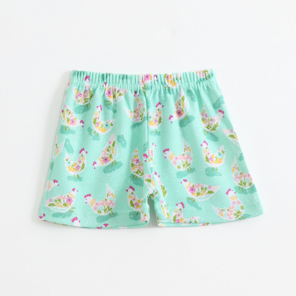 Mint Green Floral Hen Print Kids Co-ord Set