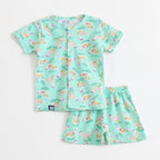 Mint Green Floral Hen Print Kids Co-ord Set
