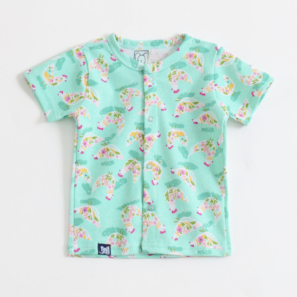 Mint Green Floral Hen Print Kids Co-ord Set