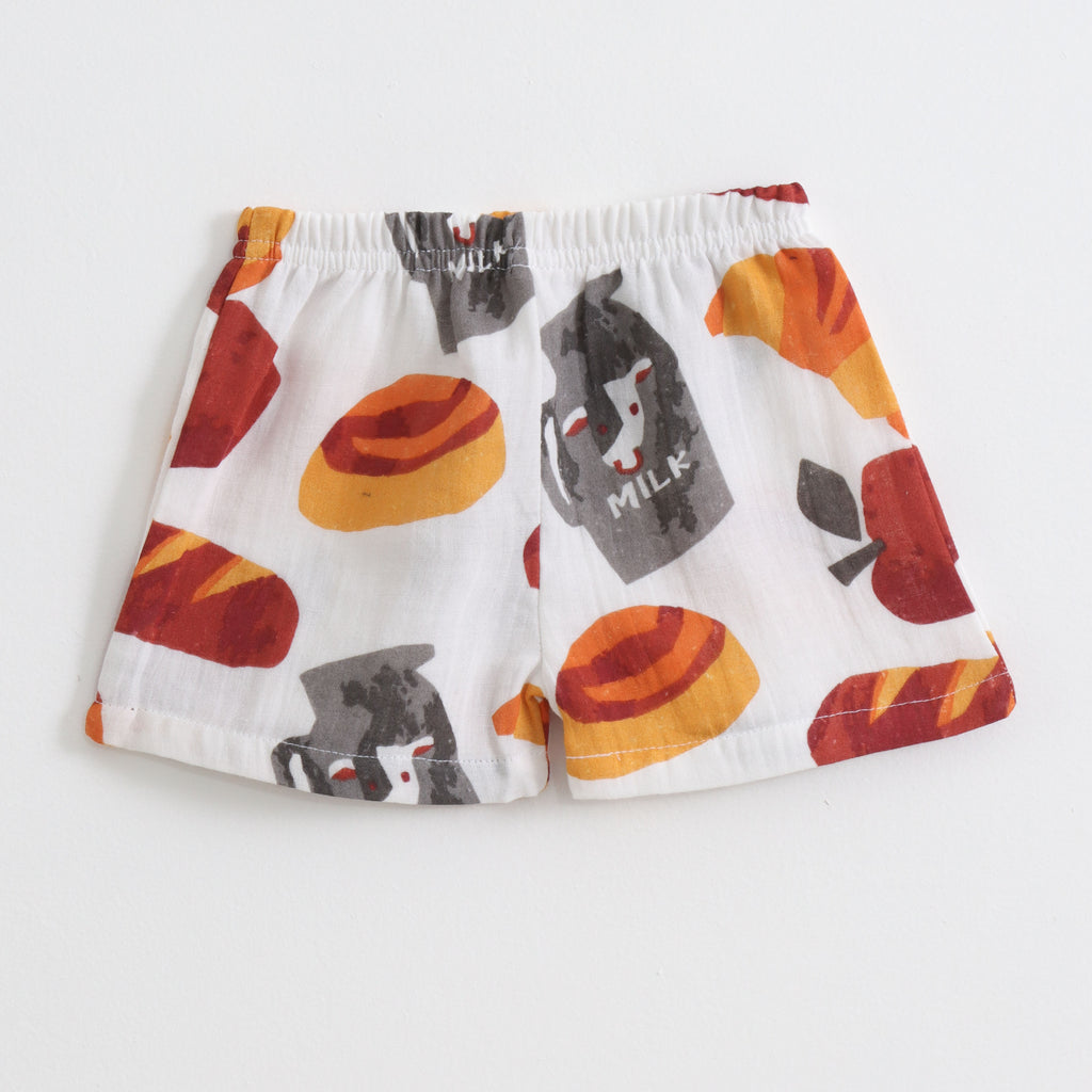 Multicolor Breakfast Print Kids Co-ord Set