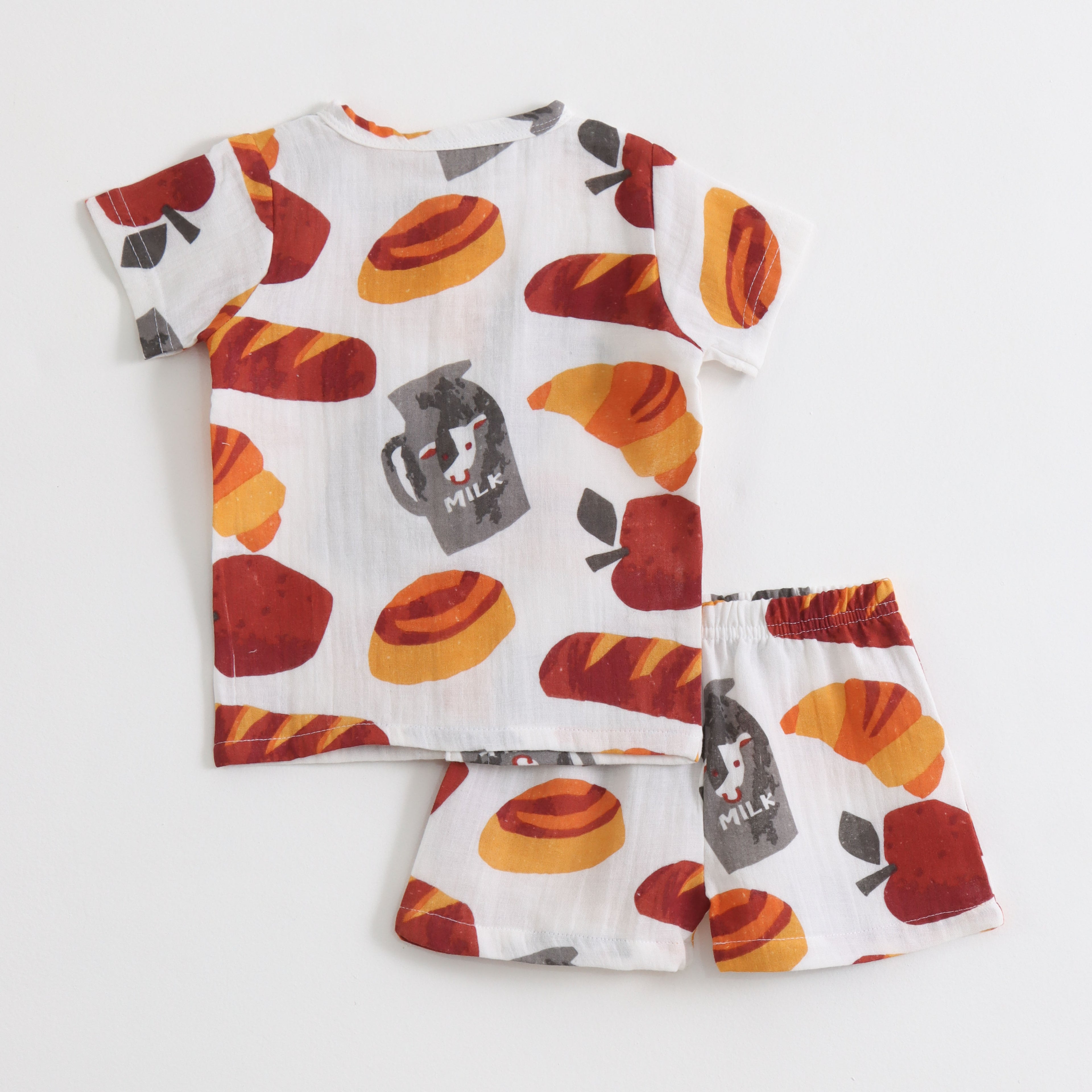 Multicolor Breakfast Print Kids Co-ord Set