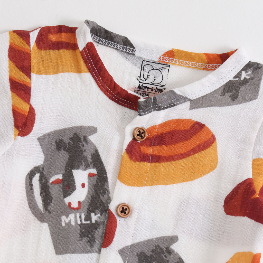 Multicolor Breakfast Print Kids Co-ord Set