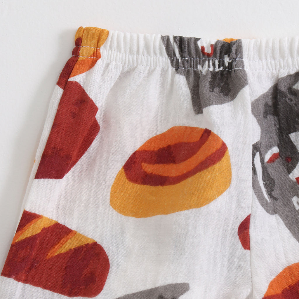 Multicolor Breakfast Print Kids Co-ord Set