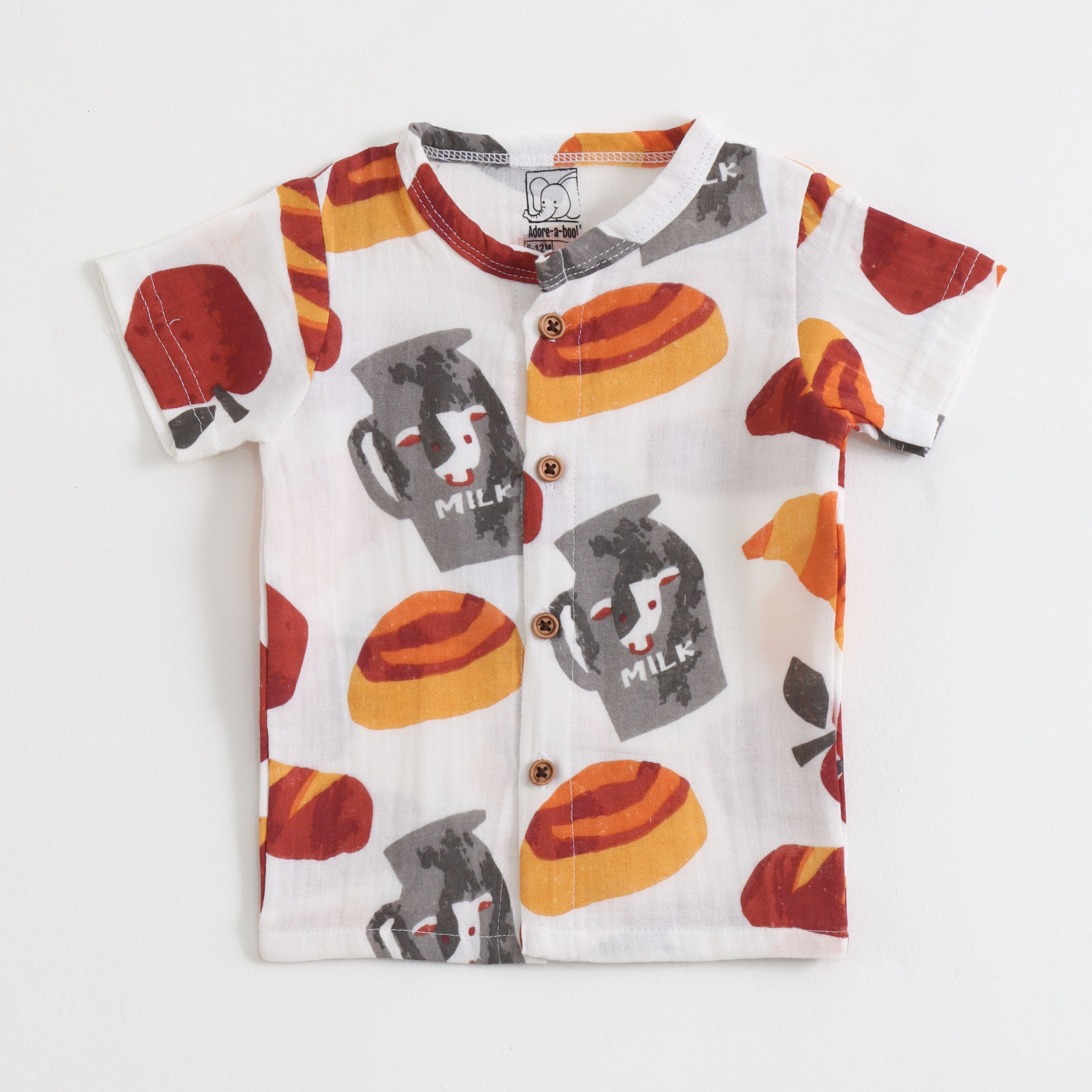 Multicolor Breakfast Print Kids Co-ord Set