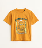Mustard Yellow Garfield Graphic Kids T-Shirt