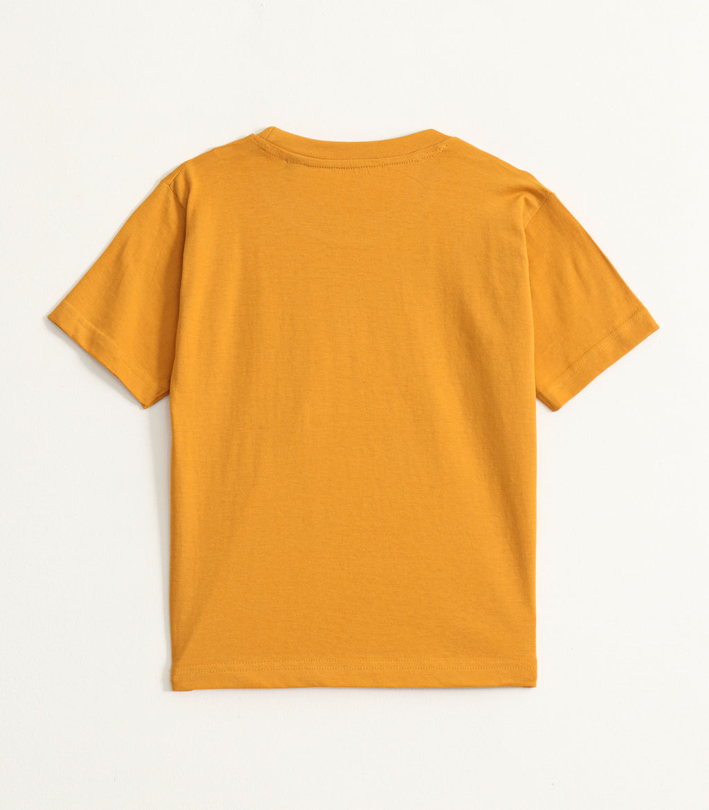Mustard Yellow Garfield Graphic Kids T-Shirt