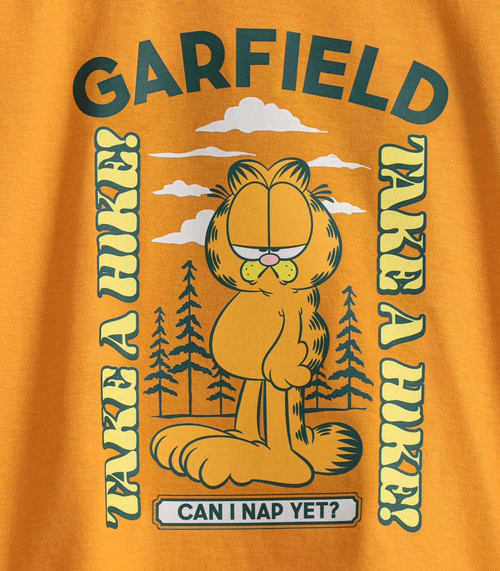 Mustard Yellow Garfield Graphic Kids T-Shirt