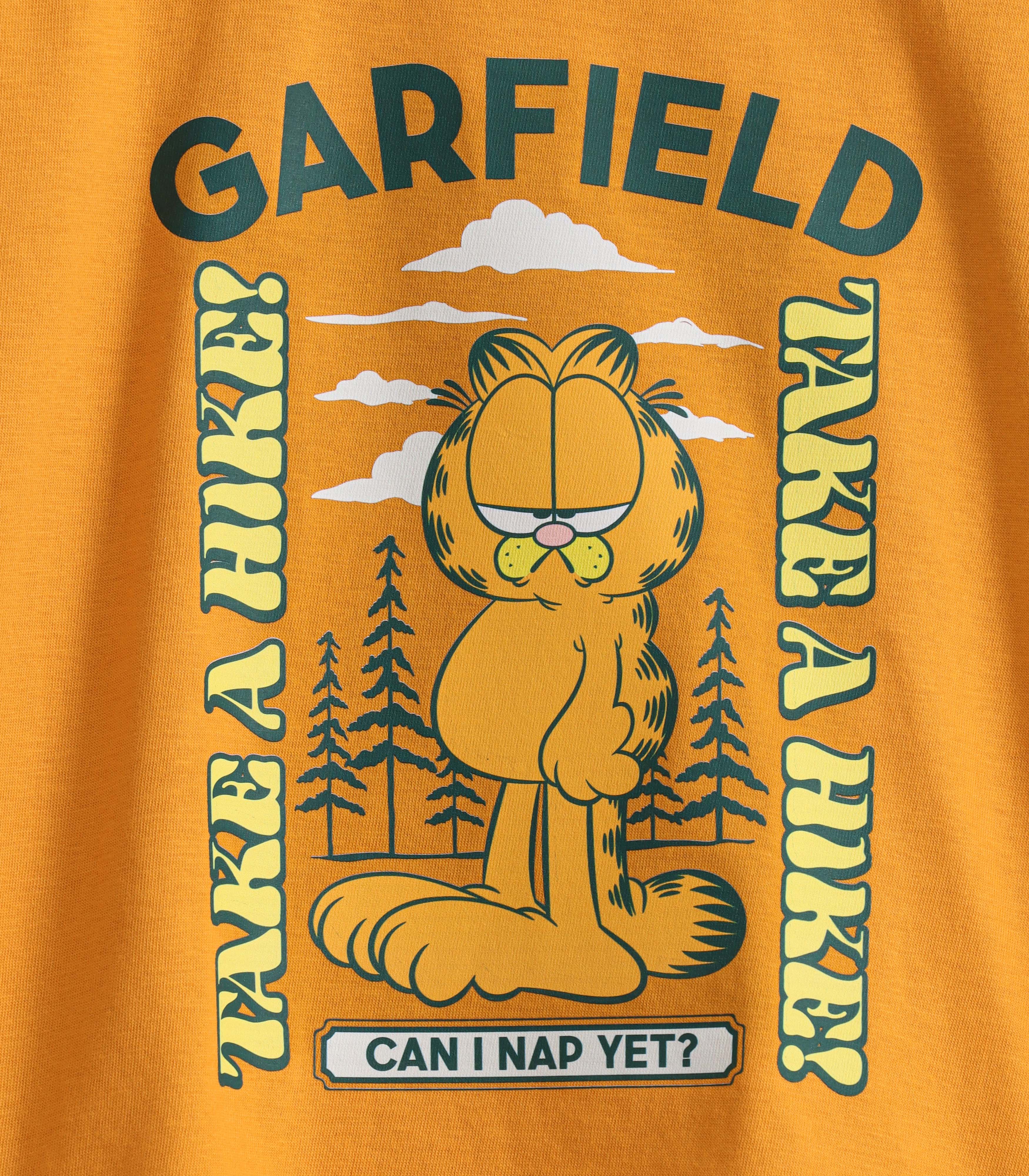 Mustard Yellow Garfield Graphic Kids T-Shirt