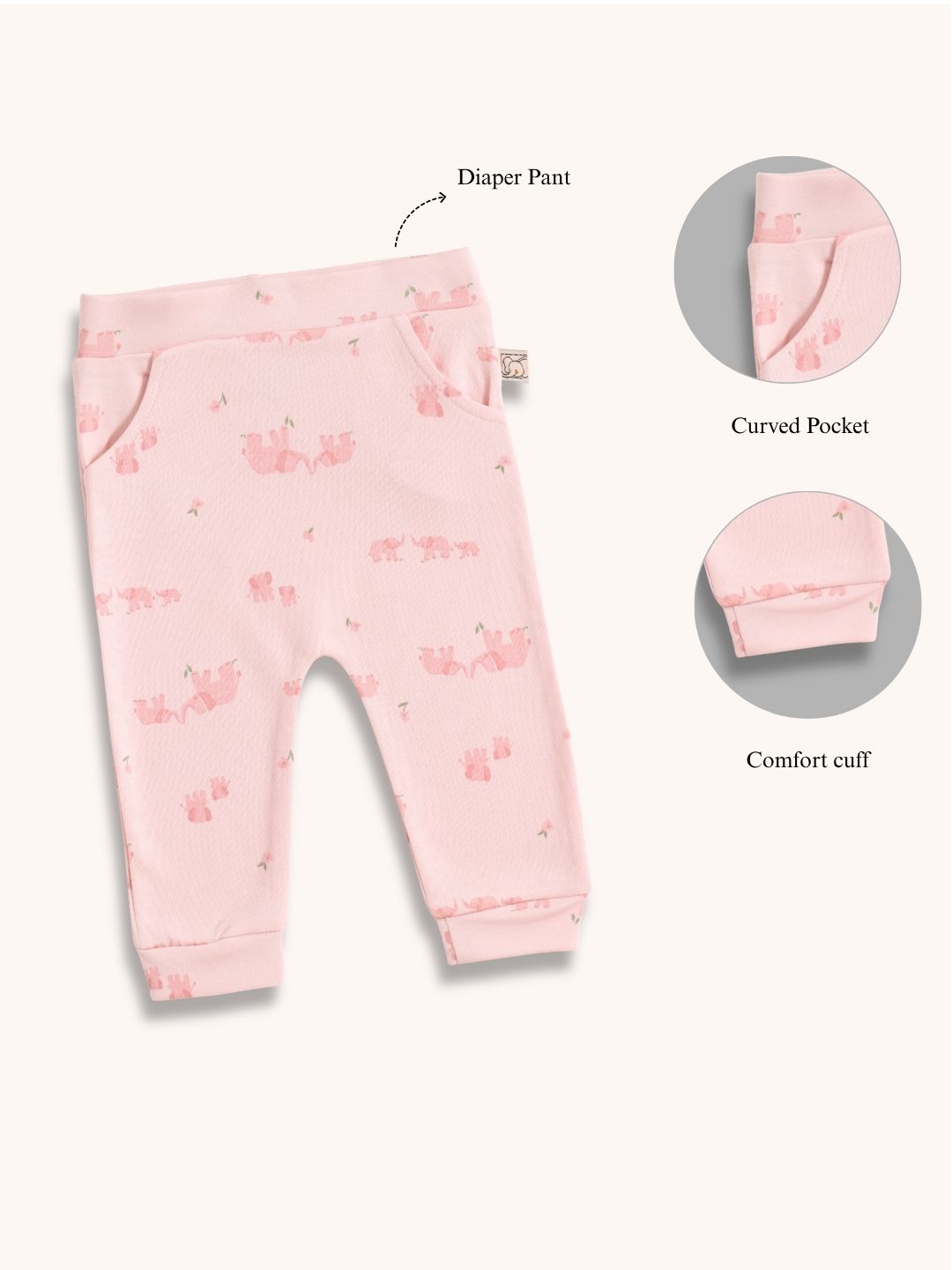 Pink Elephant Newborn Baby Set