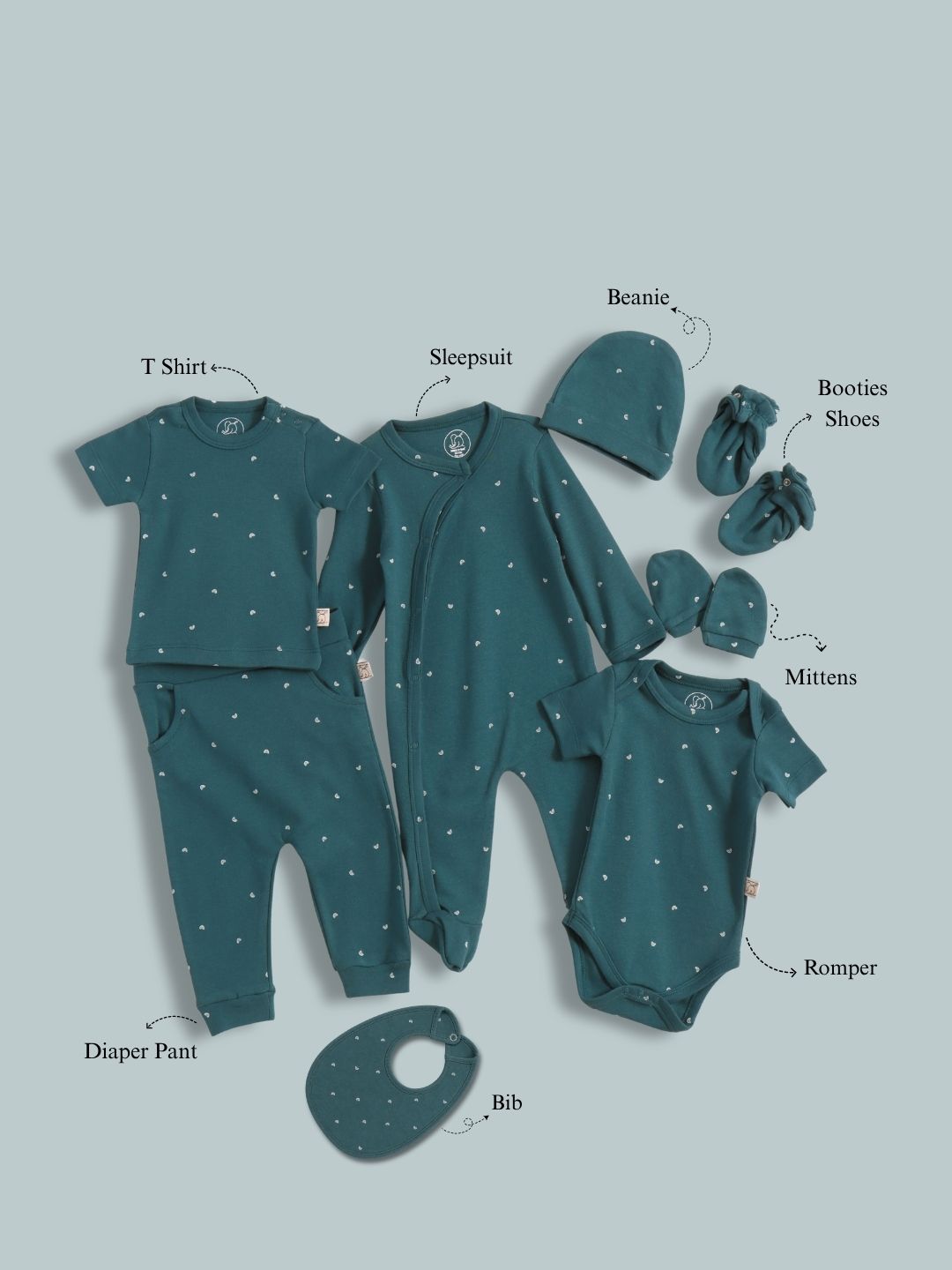 Tiny Hearts Newborn Baby Set