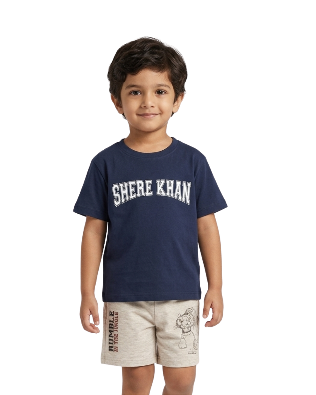 Navy Blue “Shere Khan” Kids T- Shirt and Shorts Set