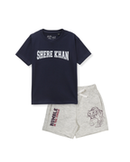 Navy Blue “Shere Khan” Kids T- Shirt and Shorts Set