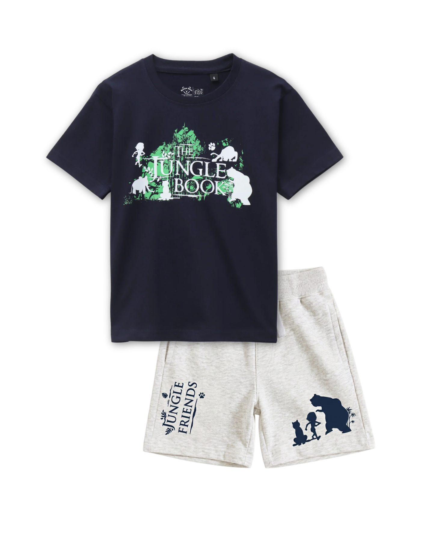 Navy Blue “The Jungle Book” Kids T- Shirt and Shorts Set