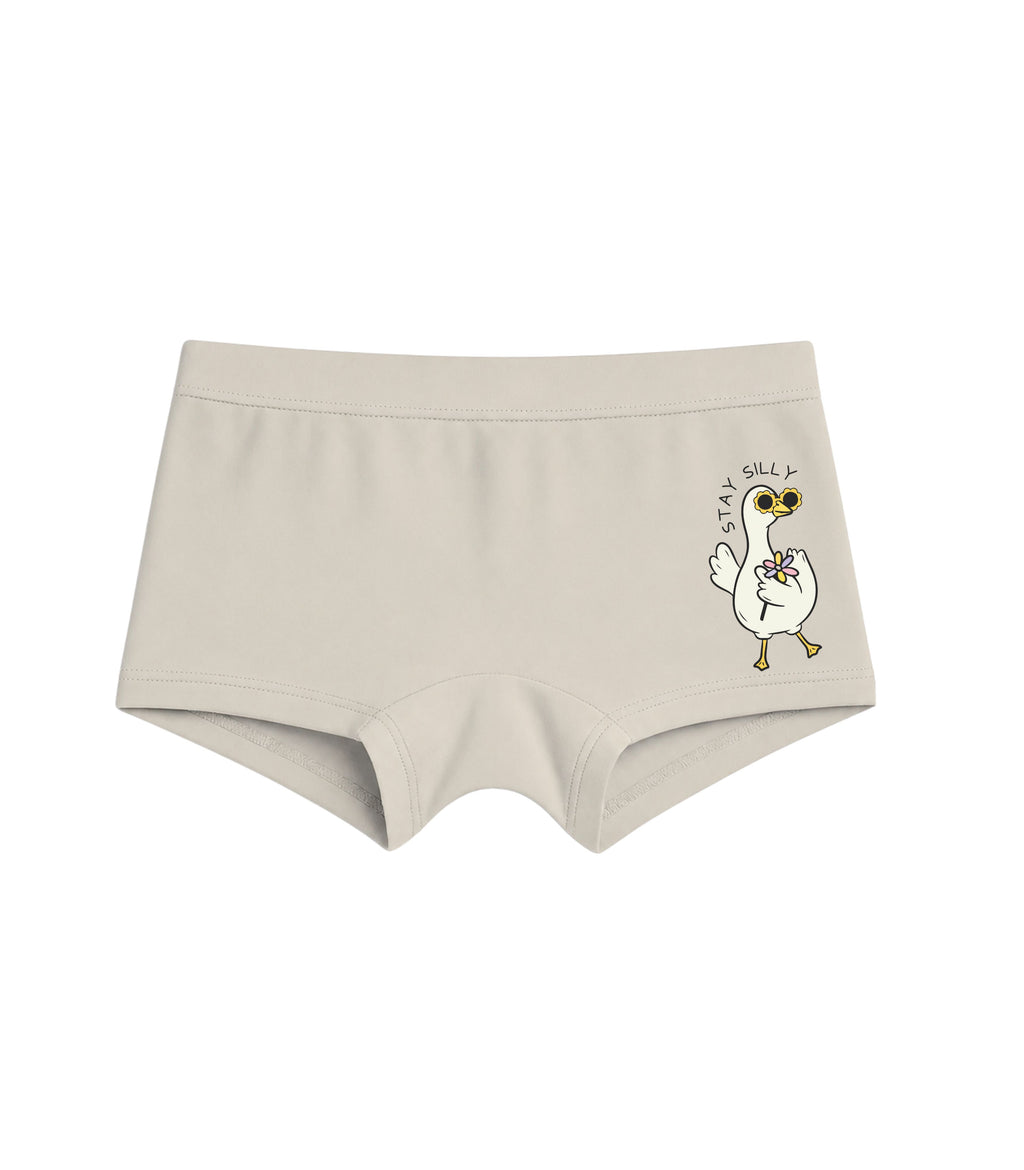 Beige Stay Silly Chick Flower Girls Trunk Panty