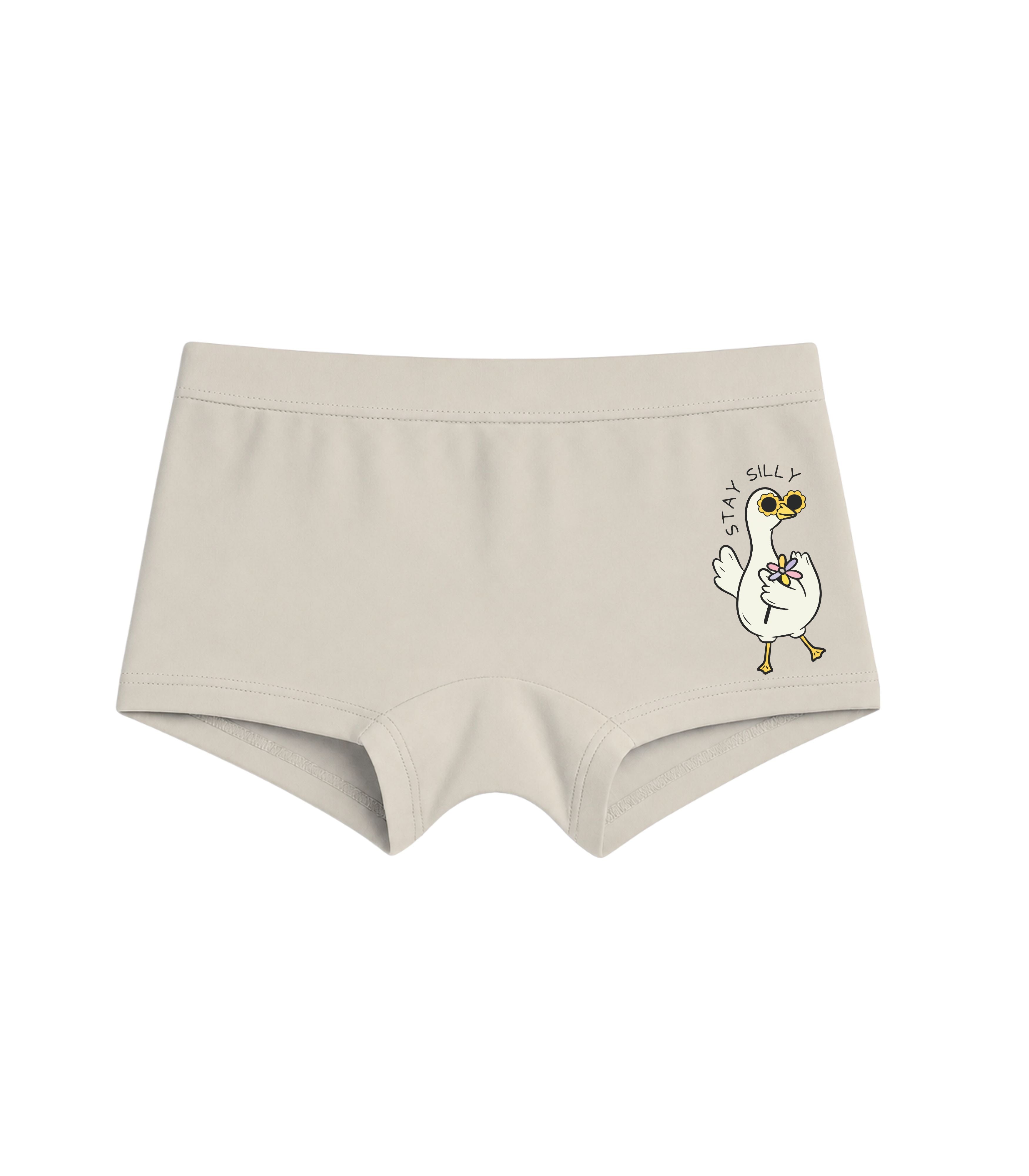 Beige Stay Silly Chick Flower Girls Trunk Panty