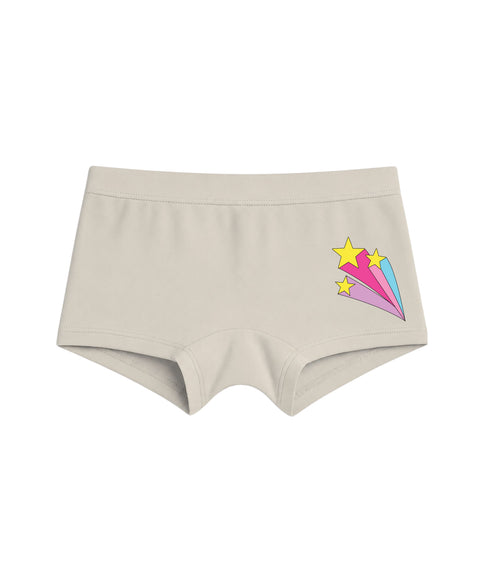 Beige Colorful Shooting Stars Girls Trunk Panty