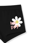 Black Happy Daisy Cute Girls Trunk Panty
