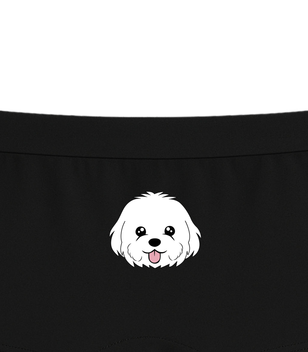 Black Cute Puppy Face Playful Girls Trunk Panty