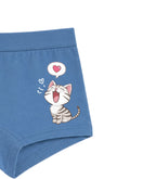 Blue Cute Kitty Love Expression Girls Trunk Panty