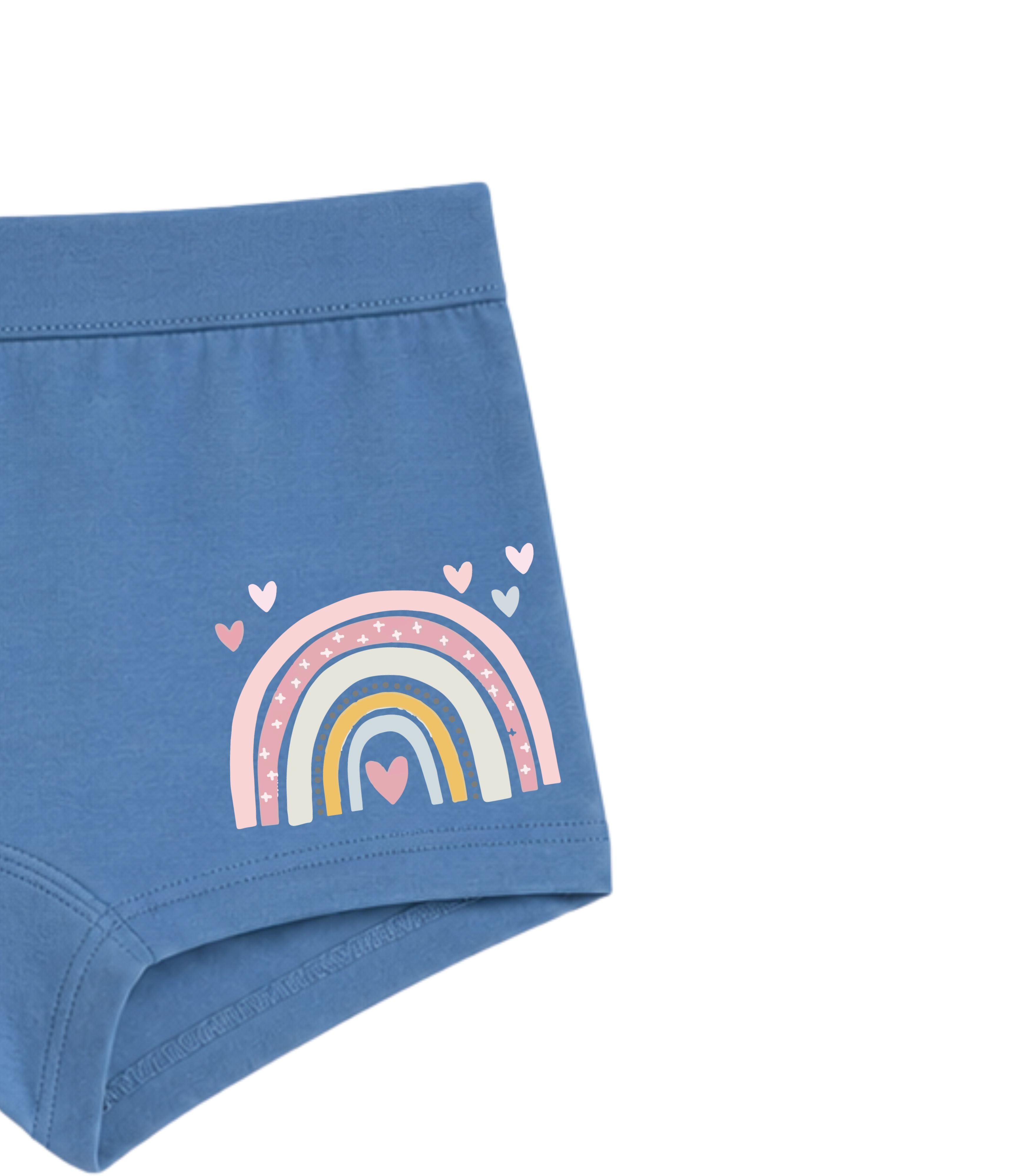 Blue Rainbow Hearts Dream Girls Trunk Panty