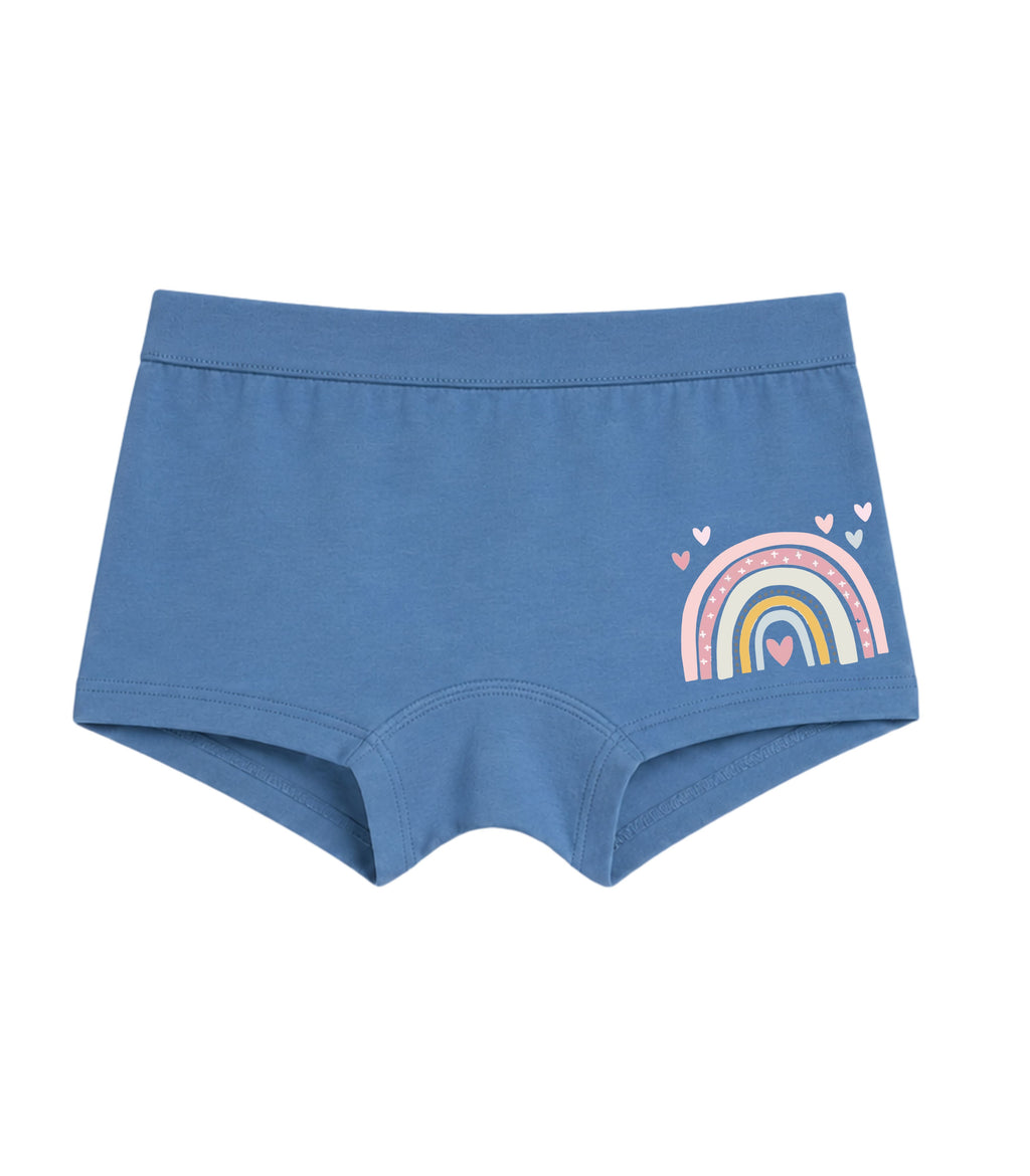 Blue Rainbow Hearts Dream Girls Trunk Panty