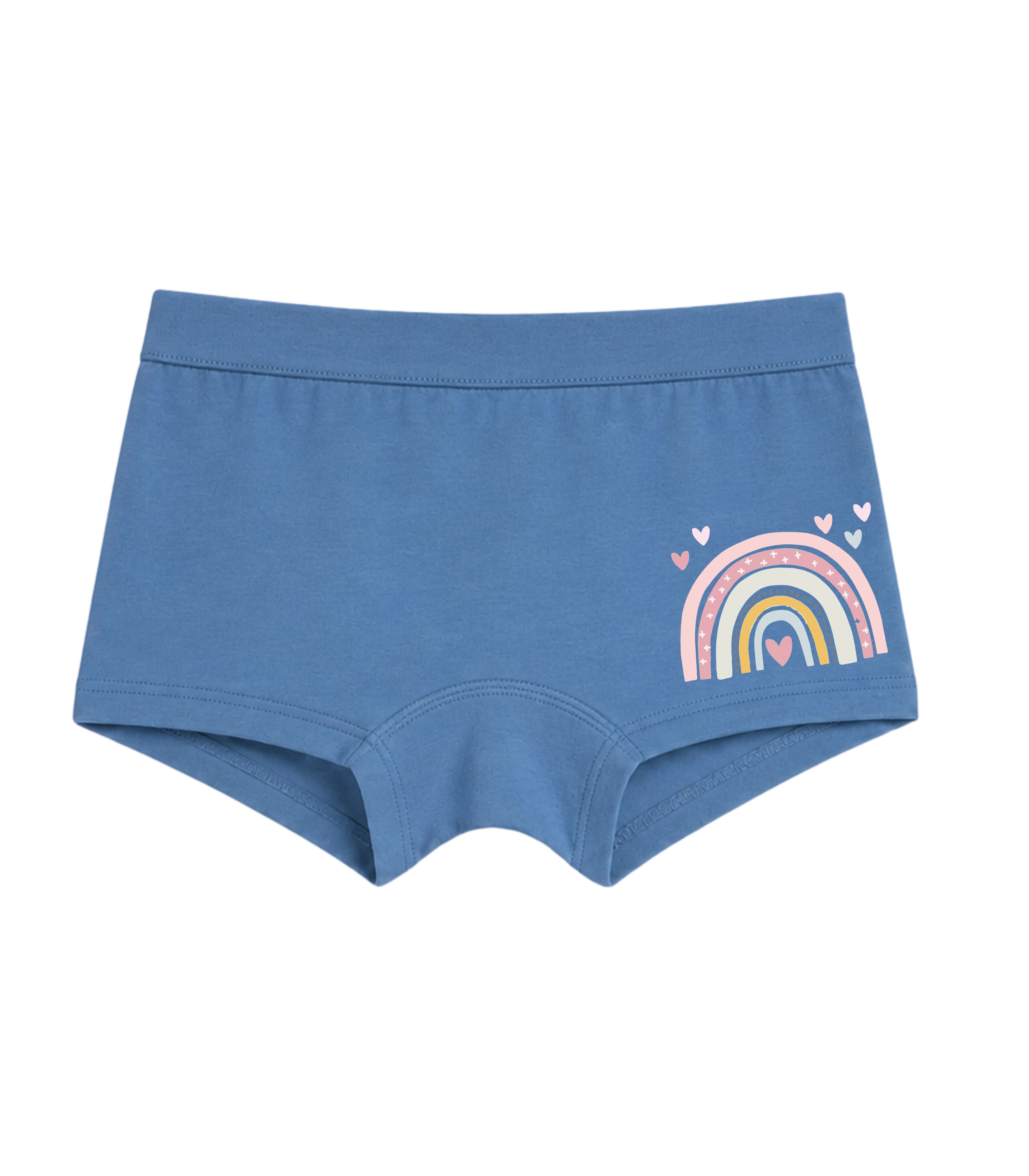 Blue Rainbow Hearts Dream Girls Trunk Panty