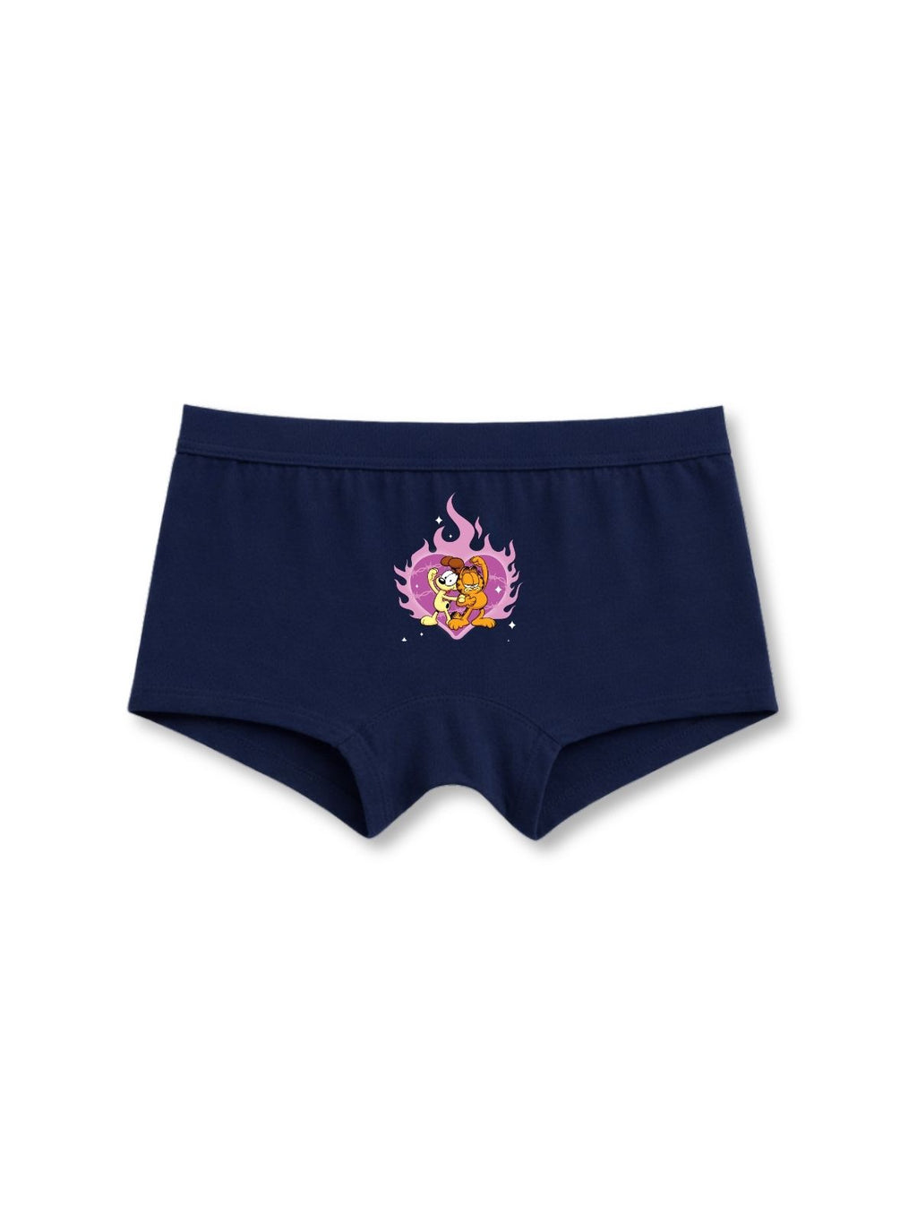 Navy Blue Garfield Puppy Love Heart Hug Girls Trunk Panty