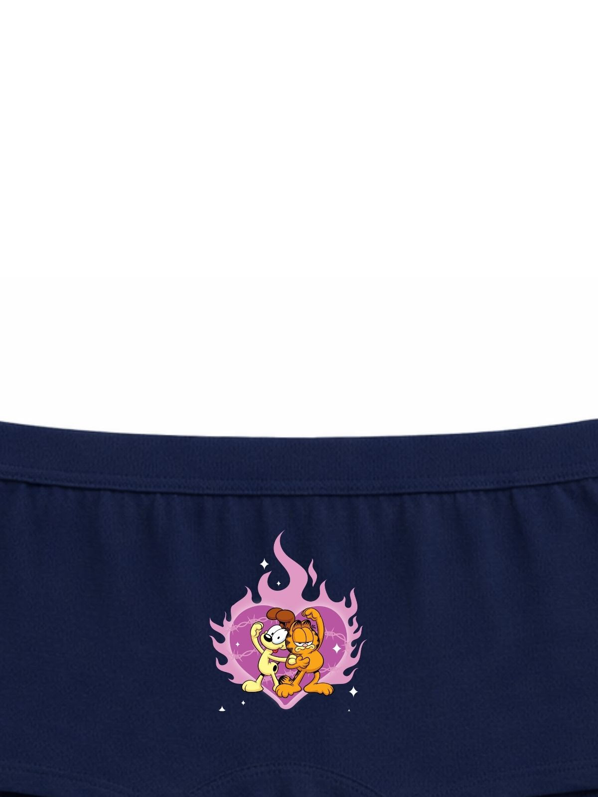 Navy Blue Garfield Puppy Love Heart Hug Girls Trunk Panty