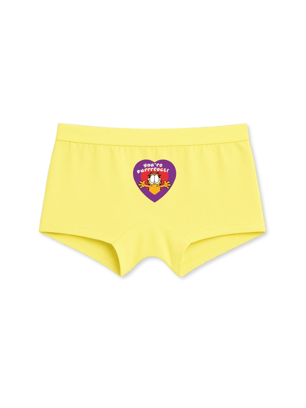 Yellow Garfield “You’re Purrrfect” Cute Heart Girls Trunk Panty
