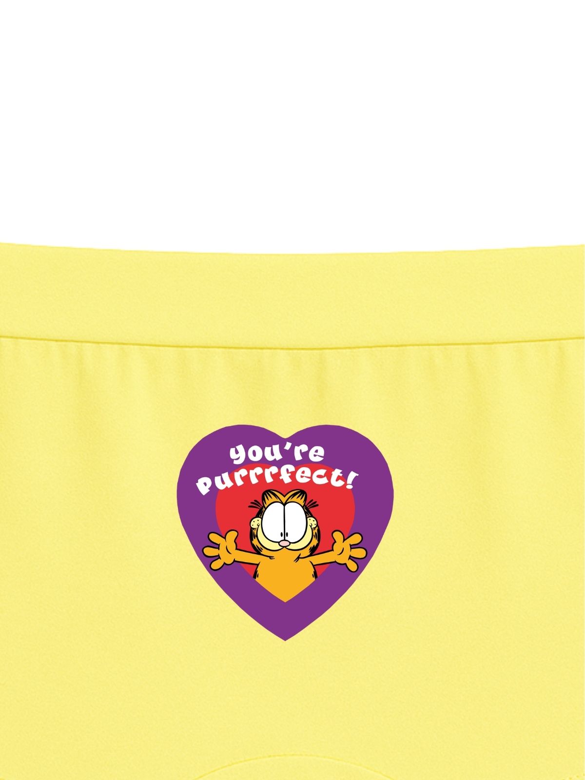 Yellow Garfield “You’re Purrrfect” Cute Heart Girls Trunk Panty