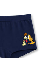 Navy Blue Garfield Silly Face Cute Girls Trunk Panty