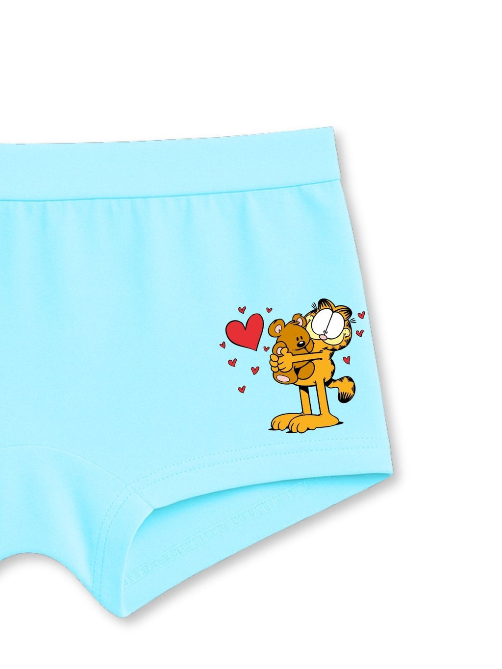 Sky Blue Garfield Heart Hug Cute Girls Trunk Panty