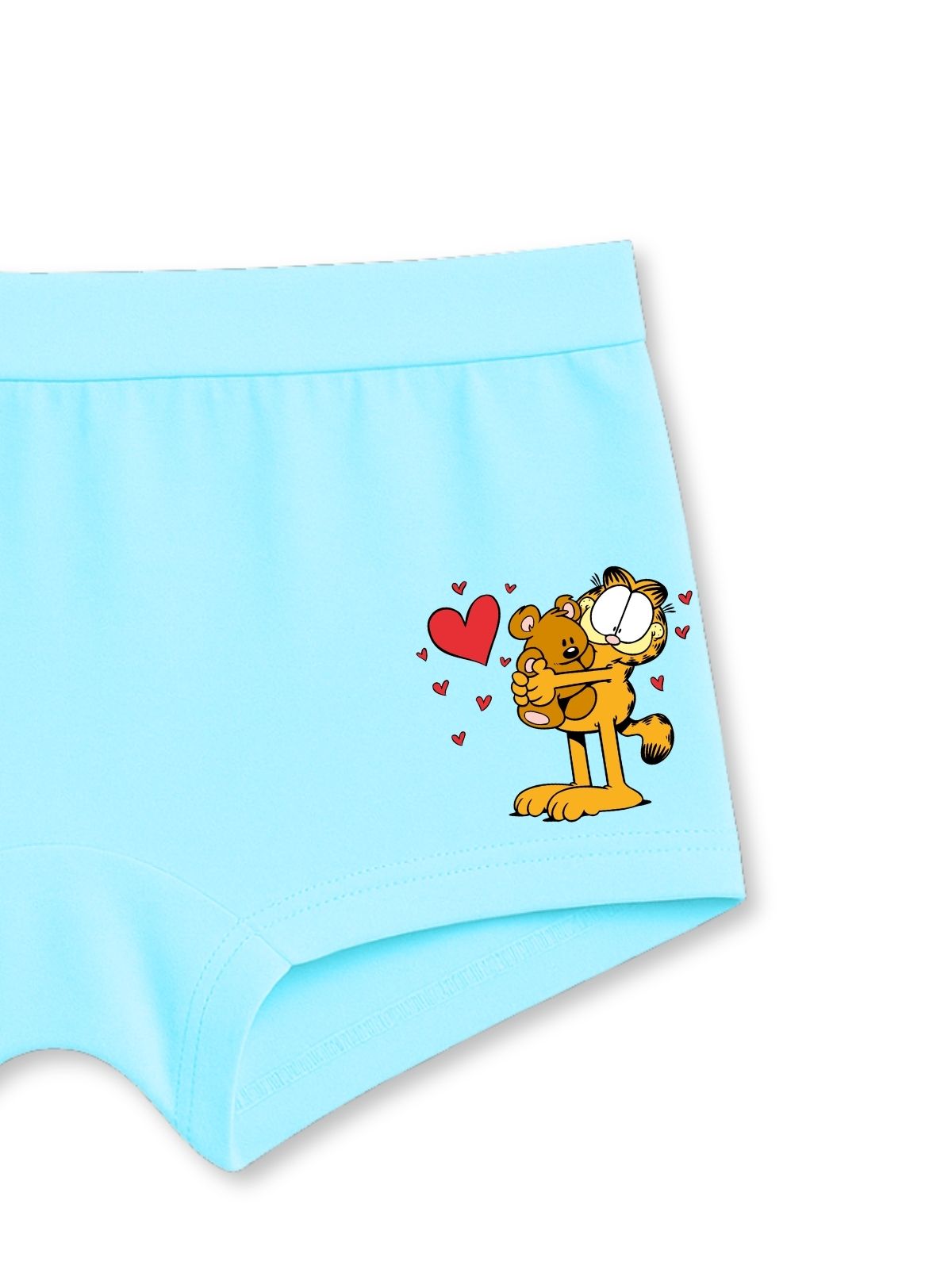 Sky Blue Garfield Heart Hug Cute Girls Trunk Panty