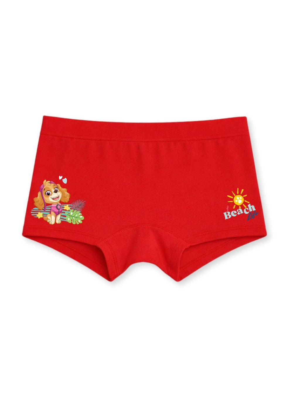 Red Paw Patrol Skye Beach Life Cute Sitting Girls Trunk Panty