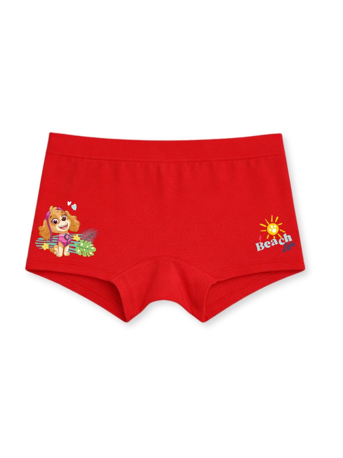 Red Paw Patrol Skye Beach Life Cute Sitting Girls Trunk Panty