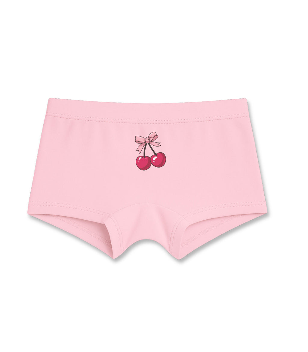 Pink Cherry Bow Cute Girls Trunk Panty