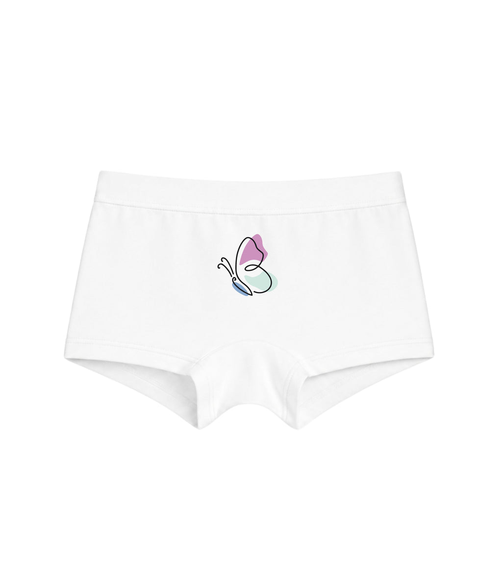 White Butterfly Flutter Girls Trunk Panty