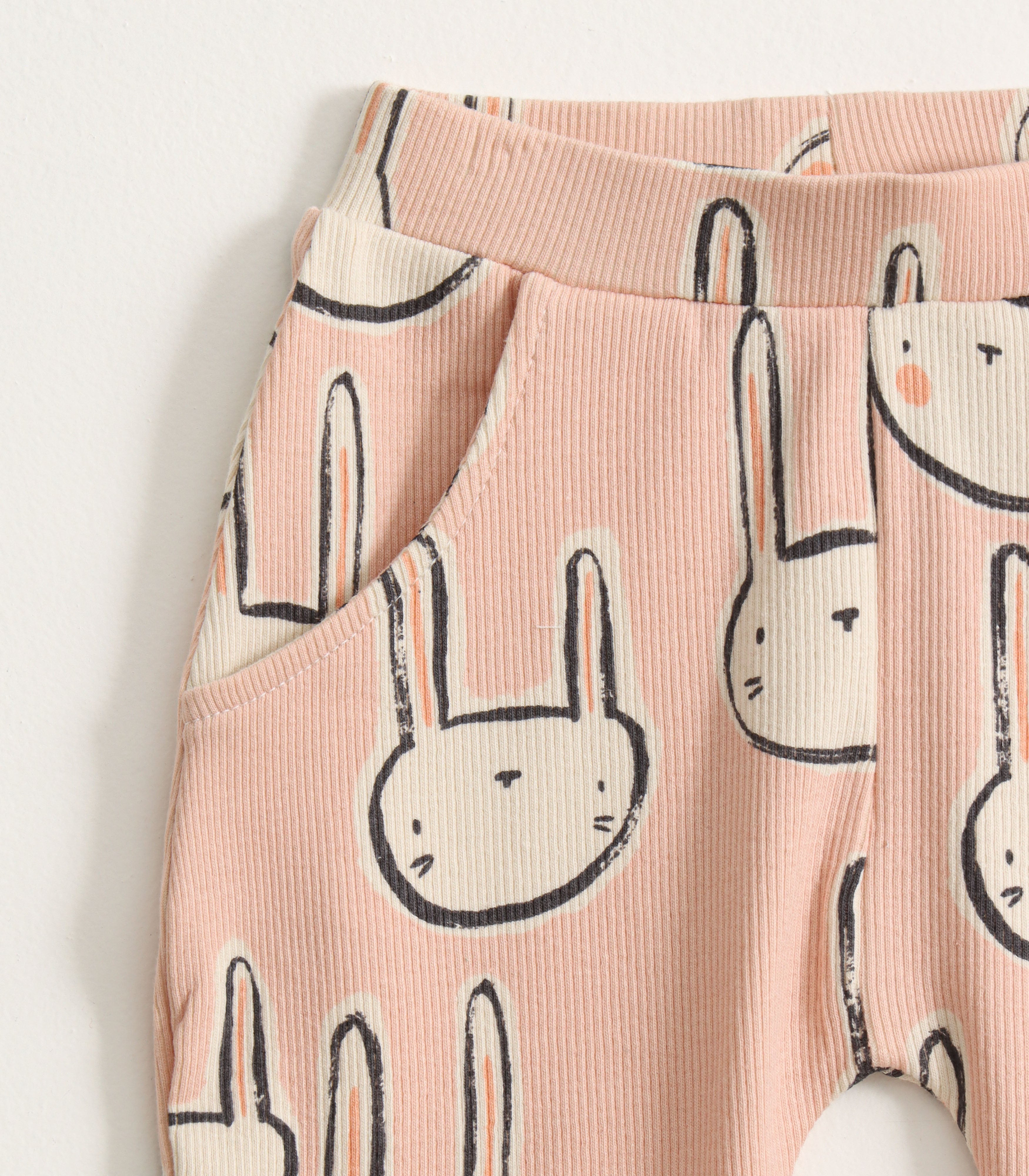 Peach Bunny Print Kids Pyjama Set