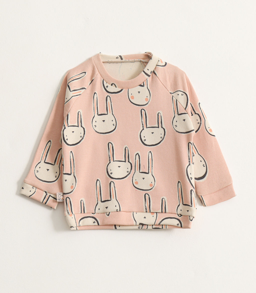 Peach Bunny Print Kids Pyjama Set