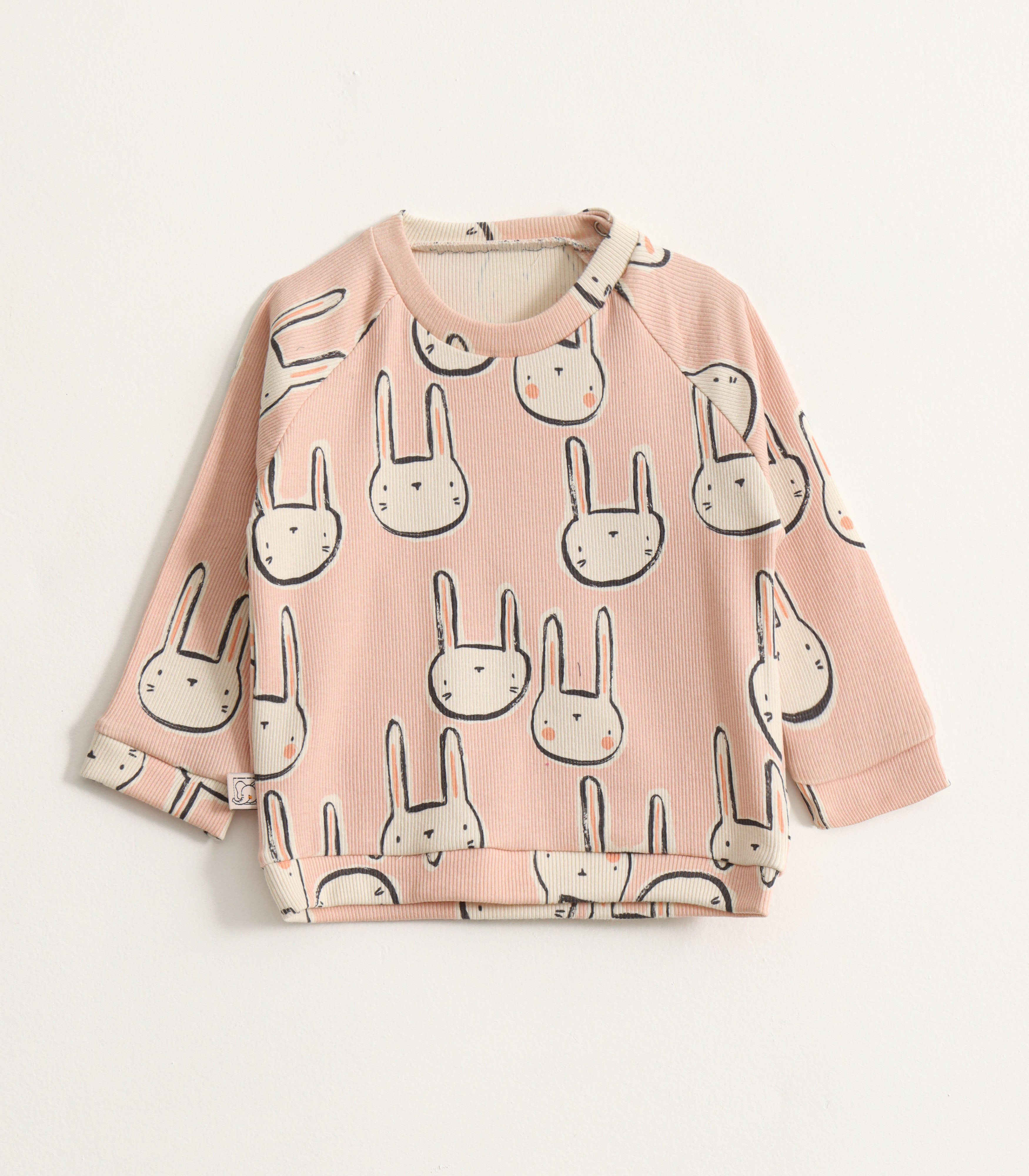 Peach Bunny Print Kids Pyjama Set