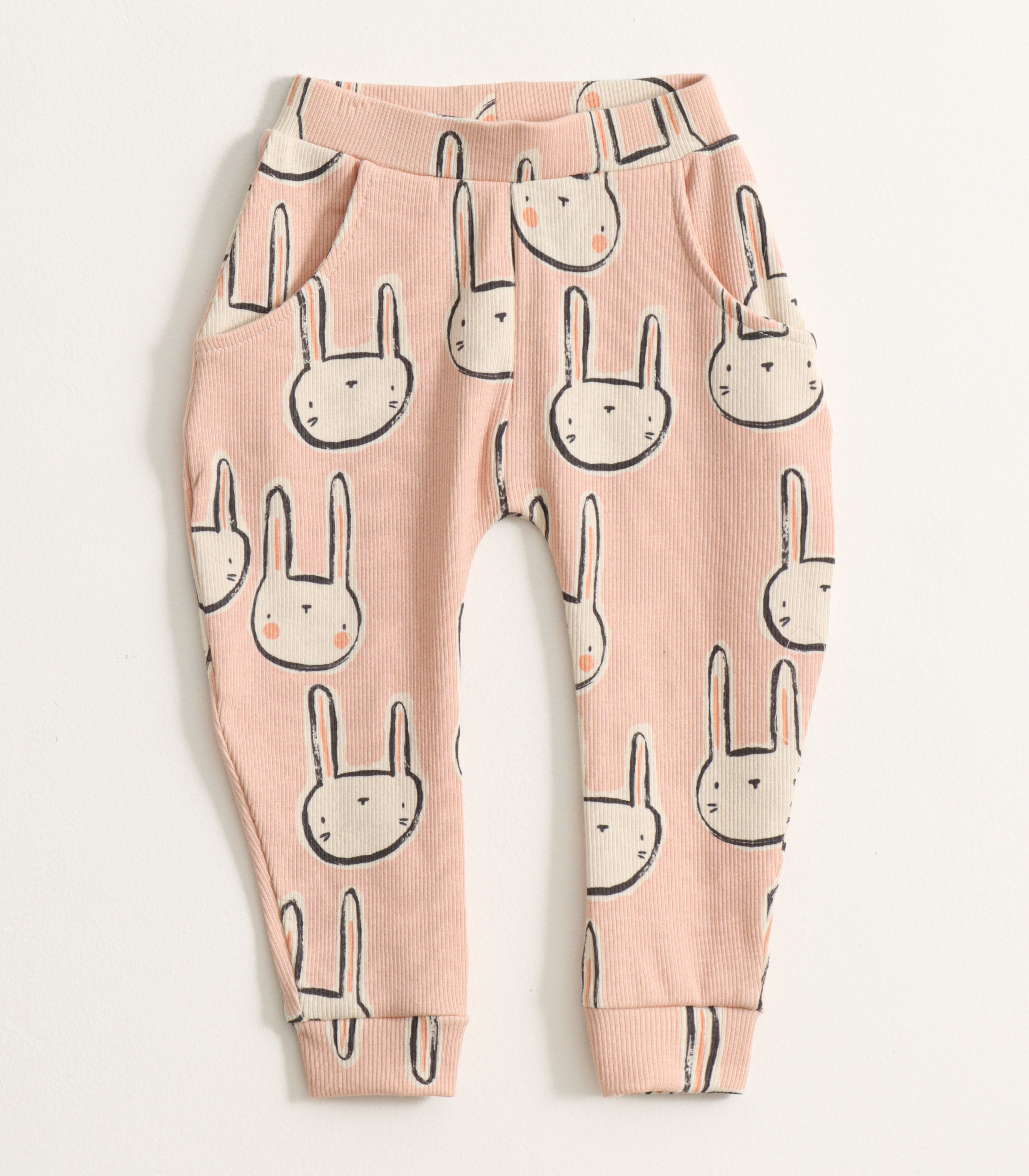 Peach Bunny Print Kids Pyjama Set