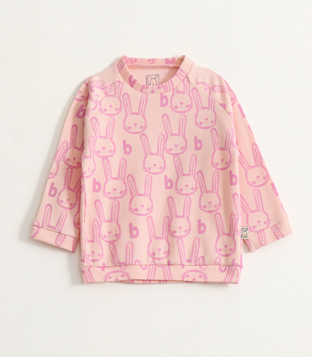 Pink Bunny Ribbed Kids Pyjama Set