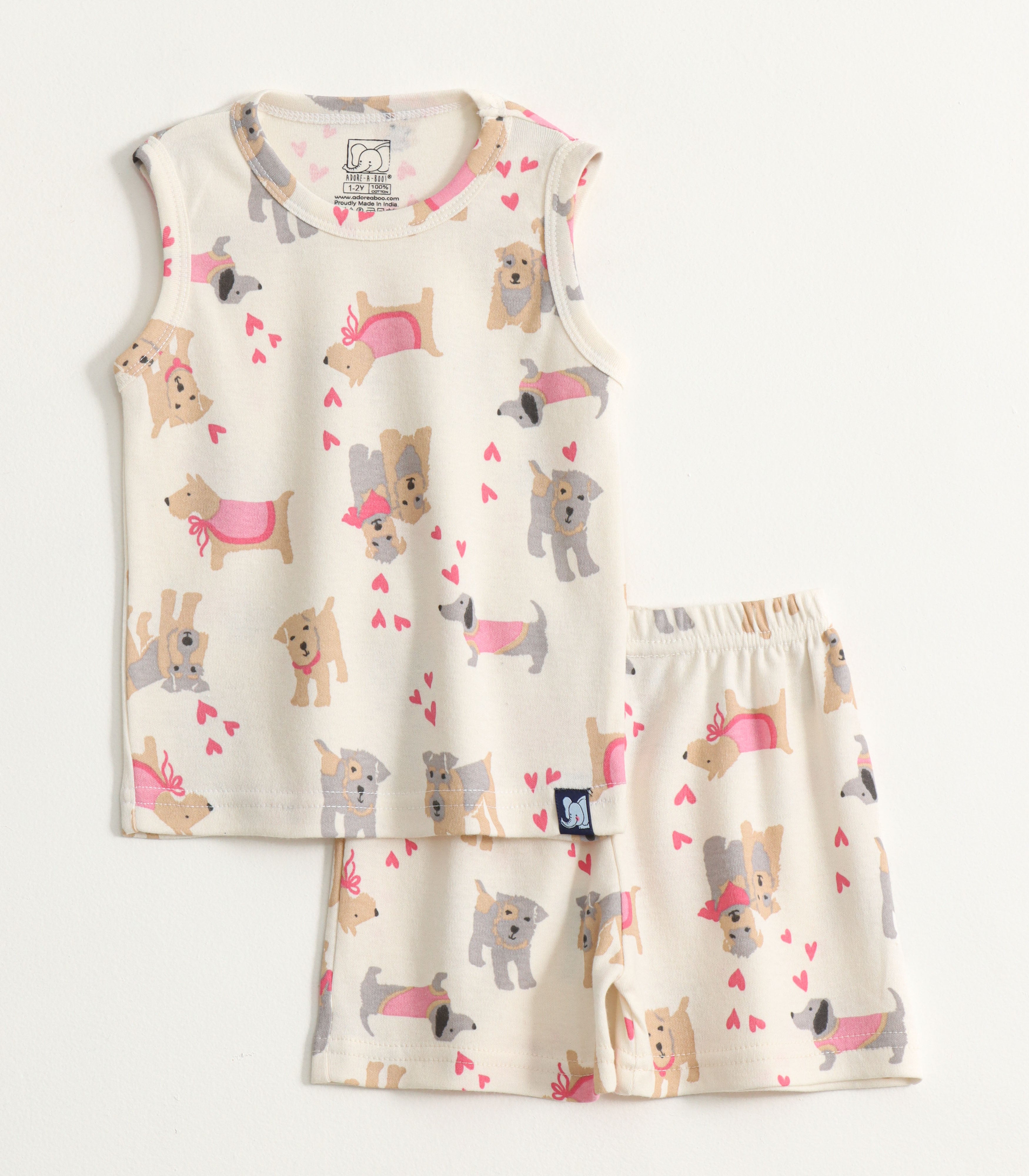 Puppy Love Print Kids Lounge Wear Set