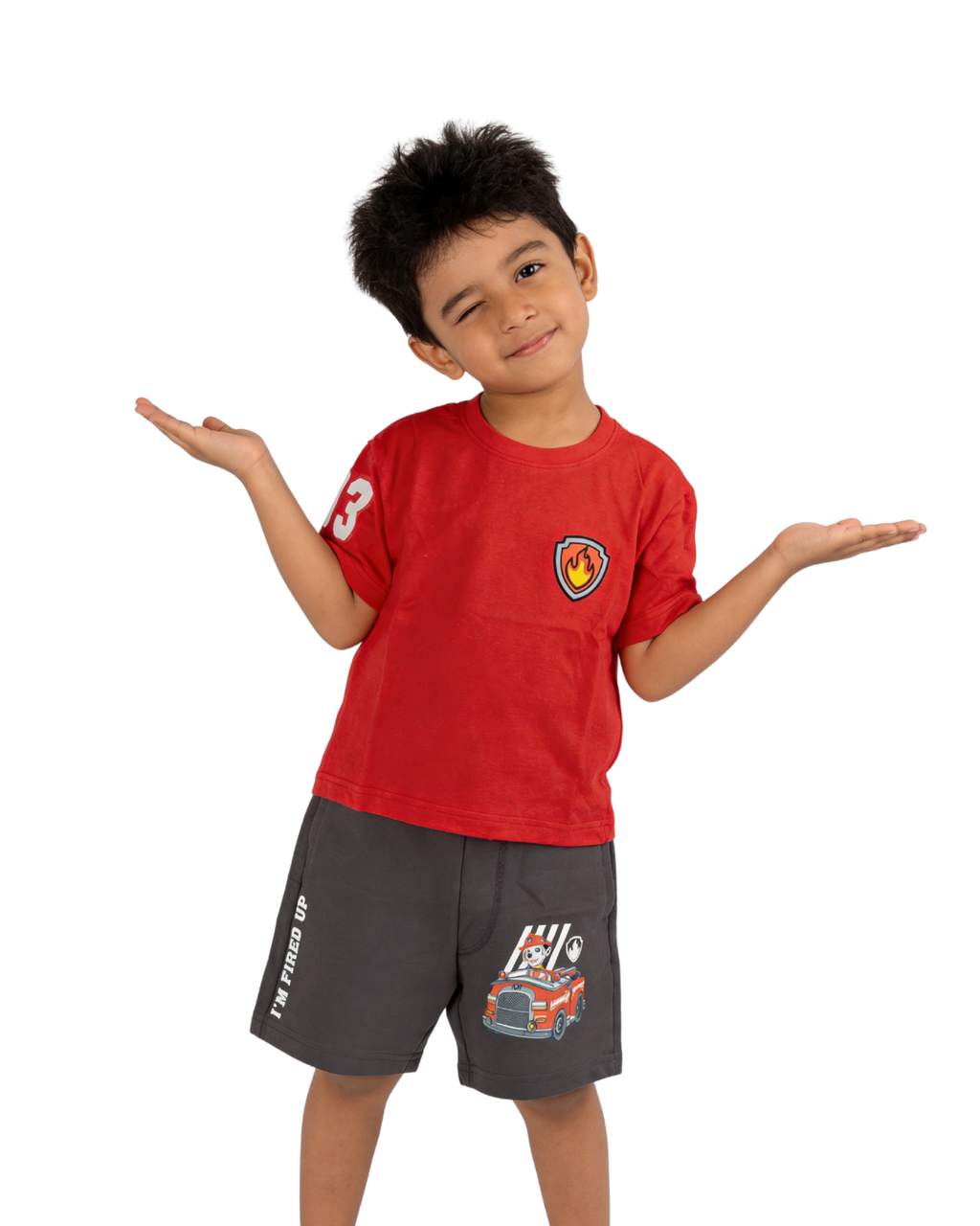Red Paw Patrol Marshall Kids T- Shirt and Shorts Set