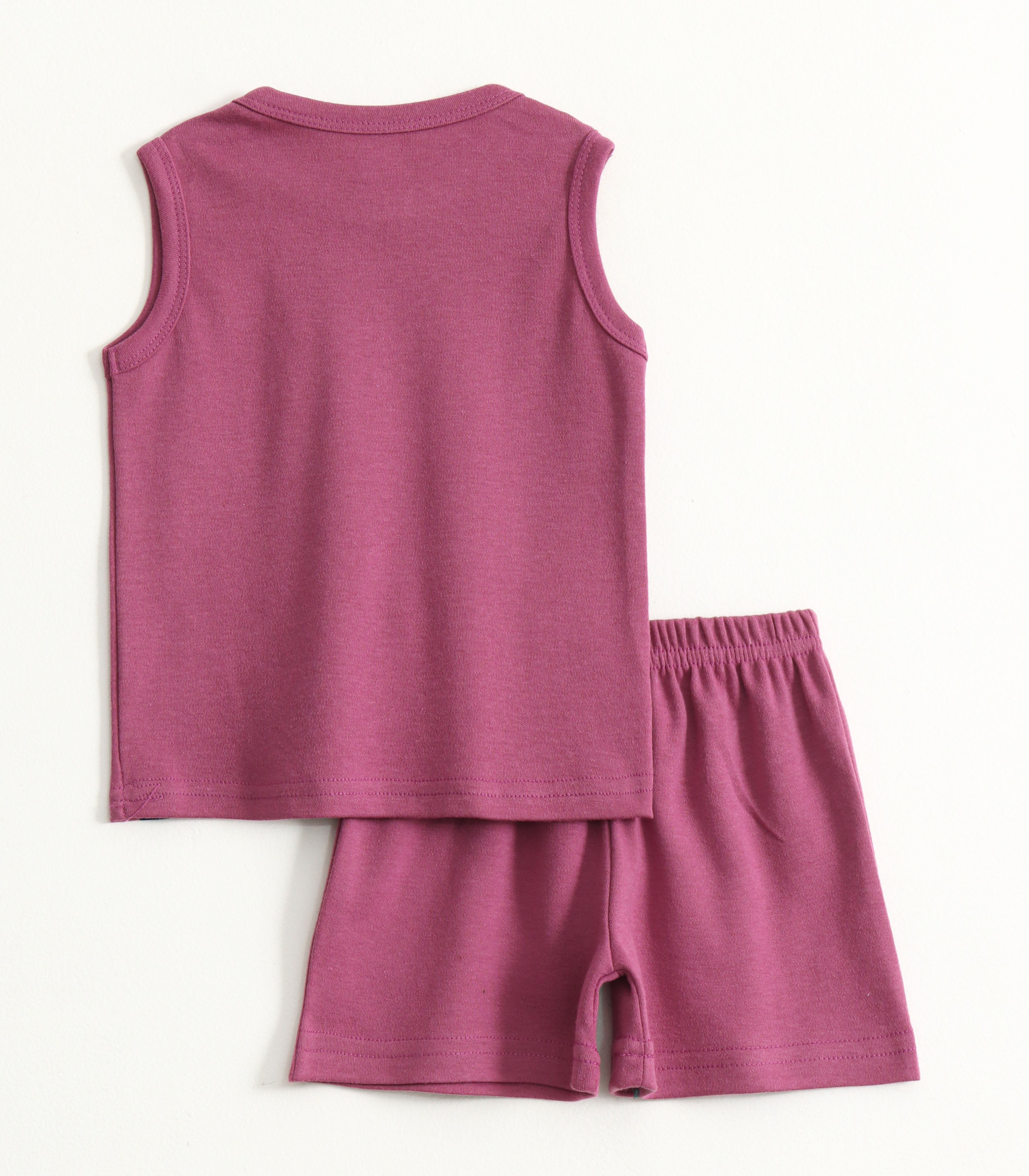 Rose Pink Solid Kids Lounge Wear Set