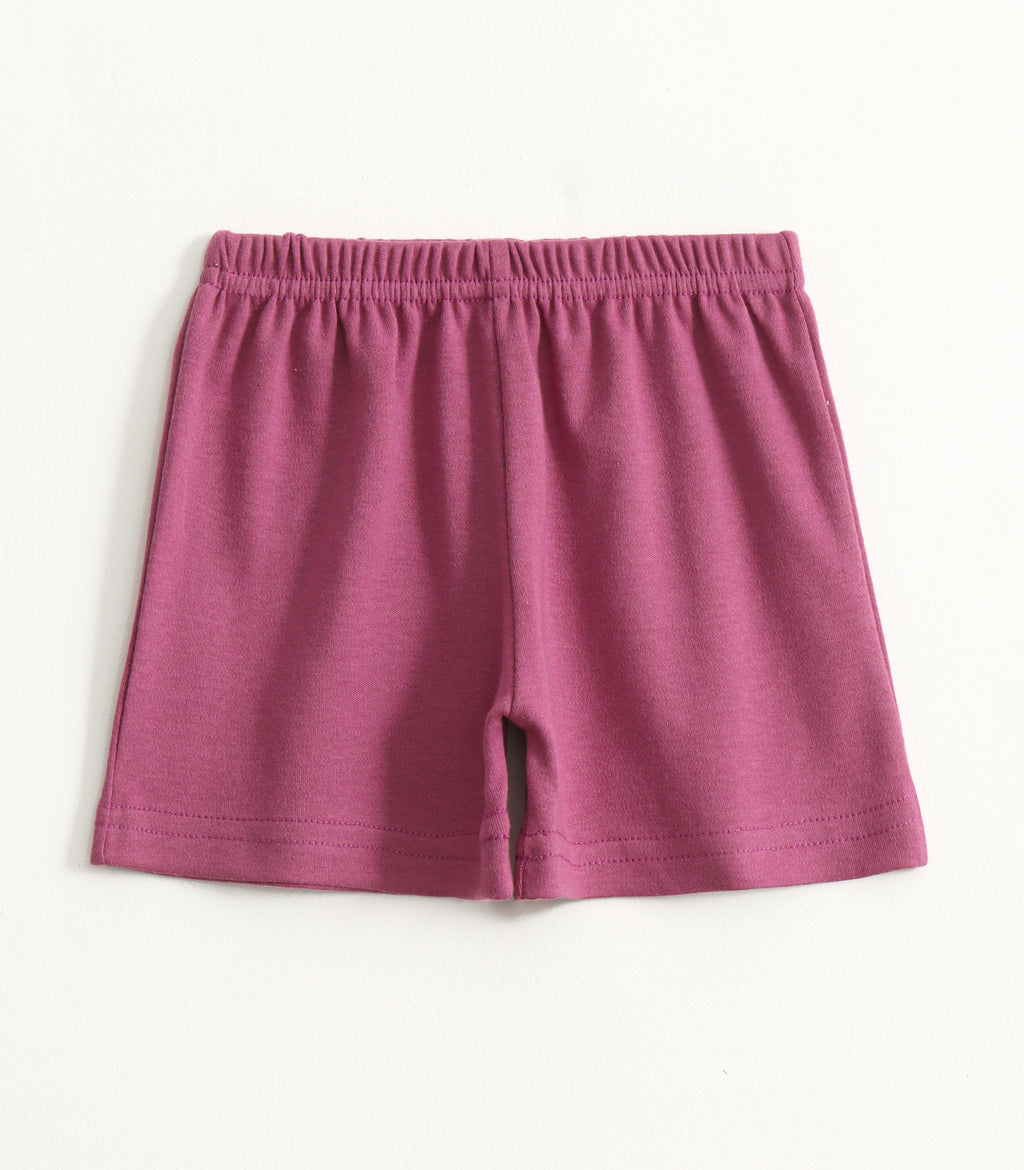 Rose Pink Solid Kids Lounge Wear Set