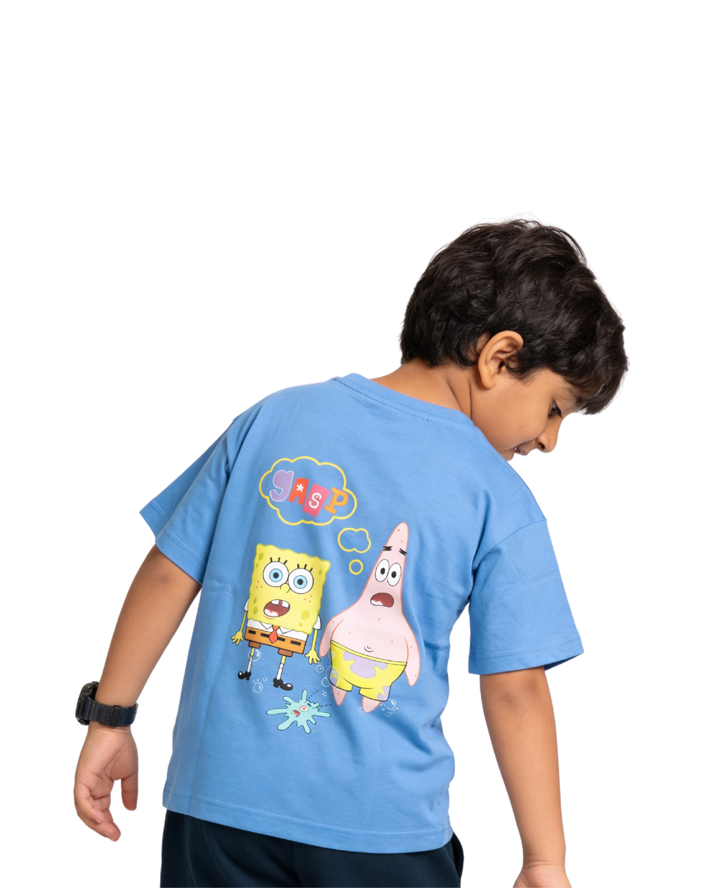 Royal Blue SpongeBob “OMG” Kids T- Shirt and Shorts Set