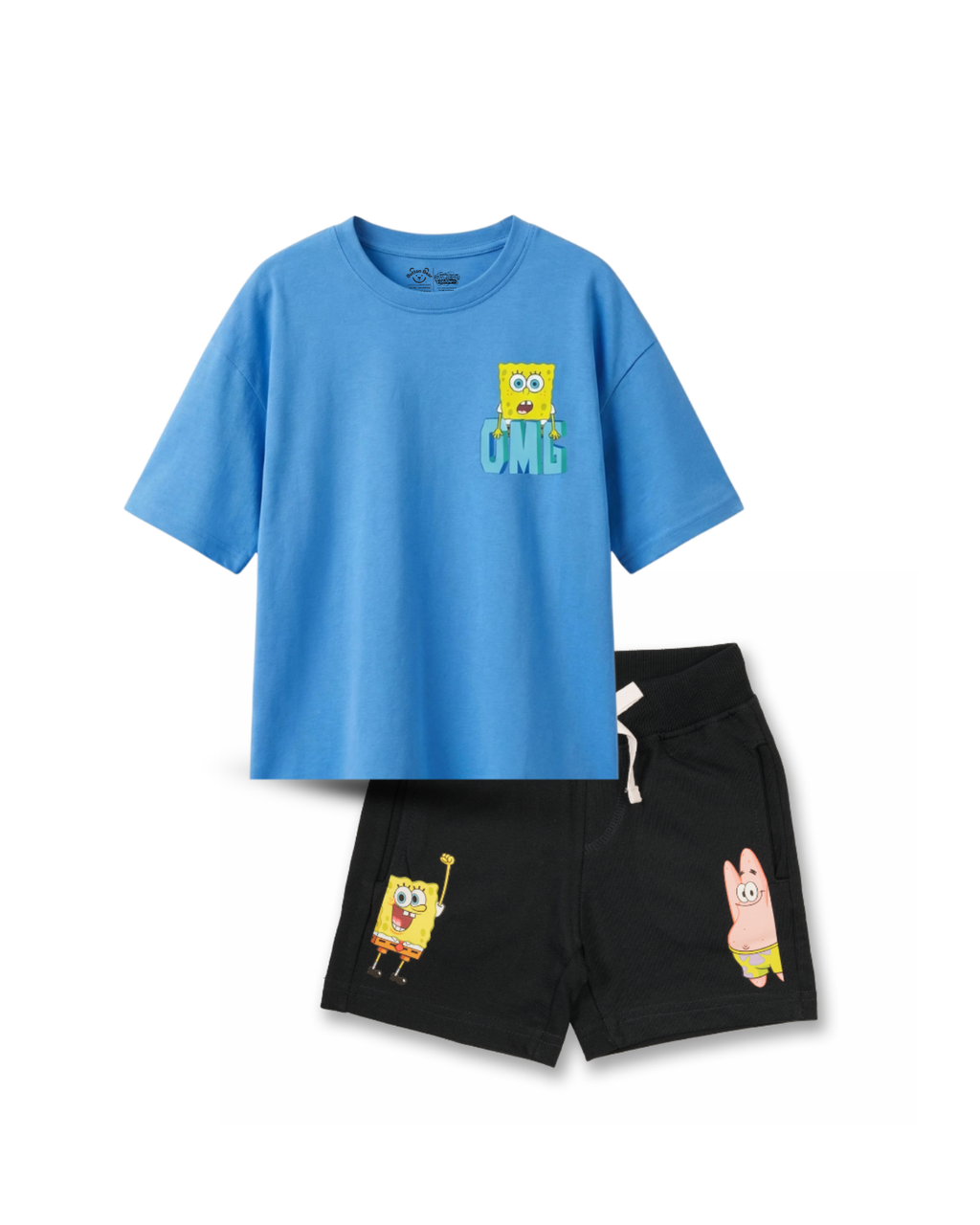 Royal Blue SpongeBob “OMG” Kids T- Shirt and Shorts Set