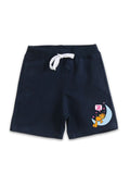 Navy Blue Garfield Sleeping Moon Graphic Kids Shorts